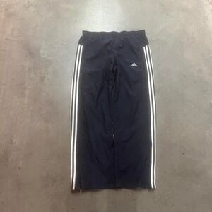 Y2K adidas mens blue and white striped baggy track pants skater flare M‎
